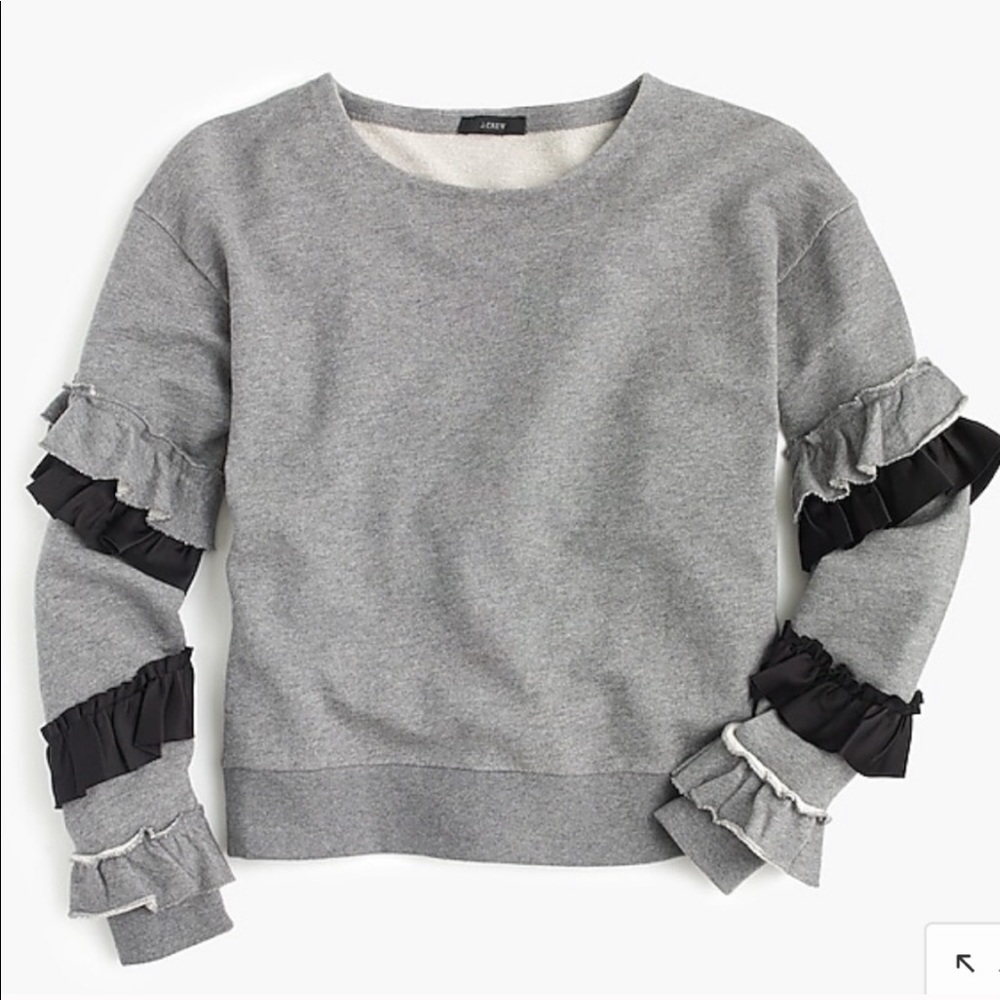 J. Crew Ruffle Sleeve Sweatshirt